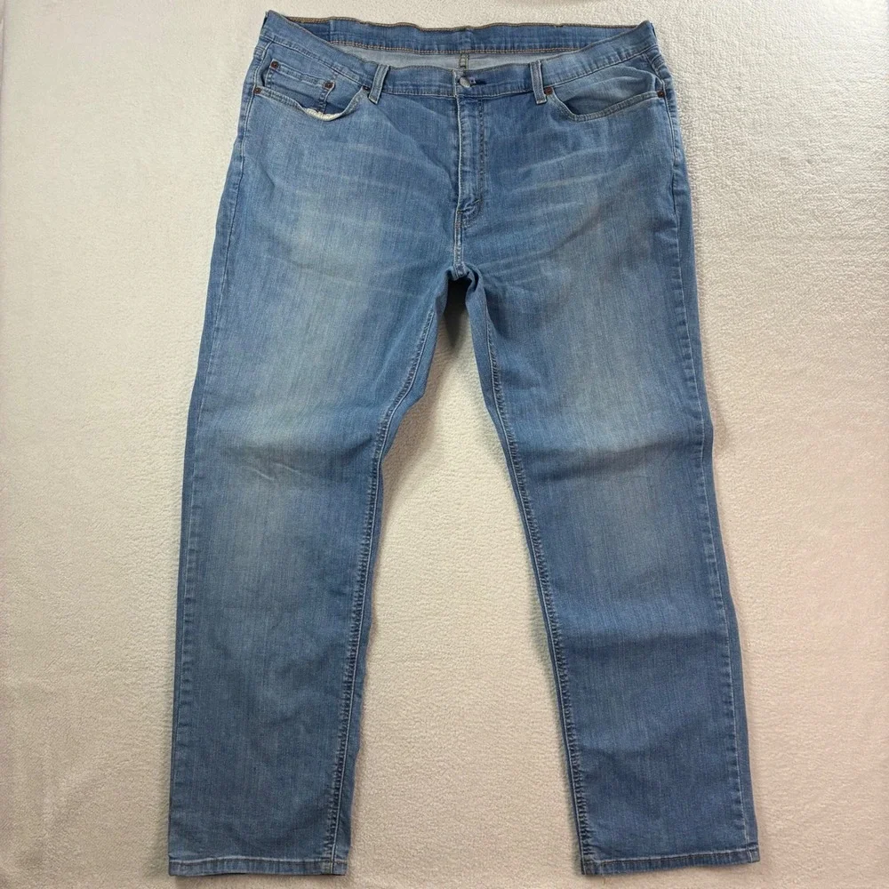 Levis 541 Athletic Taper Jeans Men 44x33 Blue Stretch Casual Faded Denim Whisker
